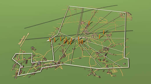 Abb. 6: Die Berechtsame Zollverein. Zusammensetzung der Einzelfelder.